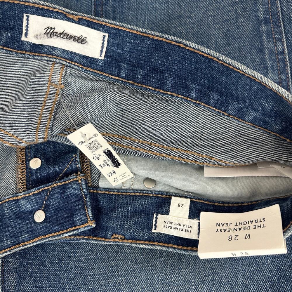 Madewell The Dean Easy Straight Jean Greendale Wash Rigid Blue US 28 NWT - Picture 11 of 14
